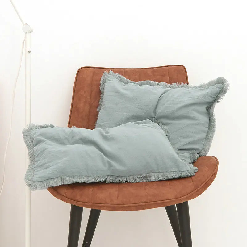 Housse de Coussin Moderne Alora Phantom Blue Fringe-45X45cm