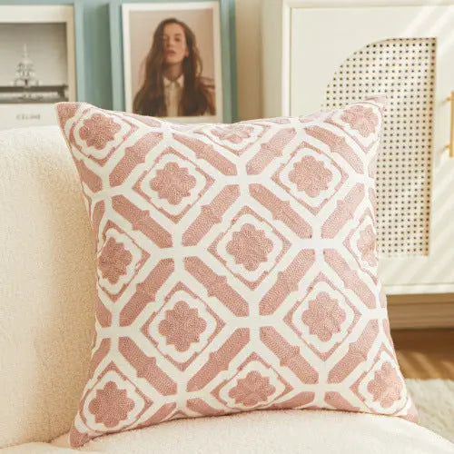 Housse de Coussin Moderne TORONTO Pink-45x45cm With Core