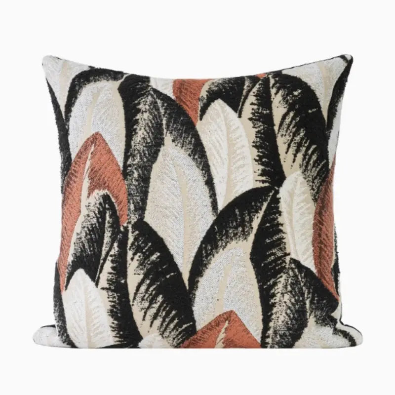Housse de Coussin Moderne Tulipe Orange And Black Leaves-Pillowcase