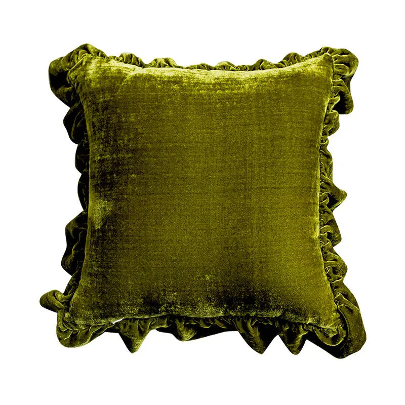 Housse de Coussin Satin Serein Olive green-30x50 Coreless