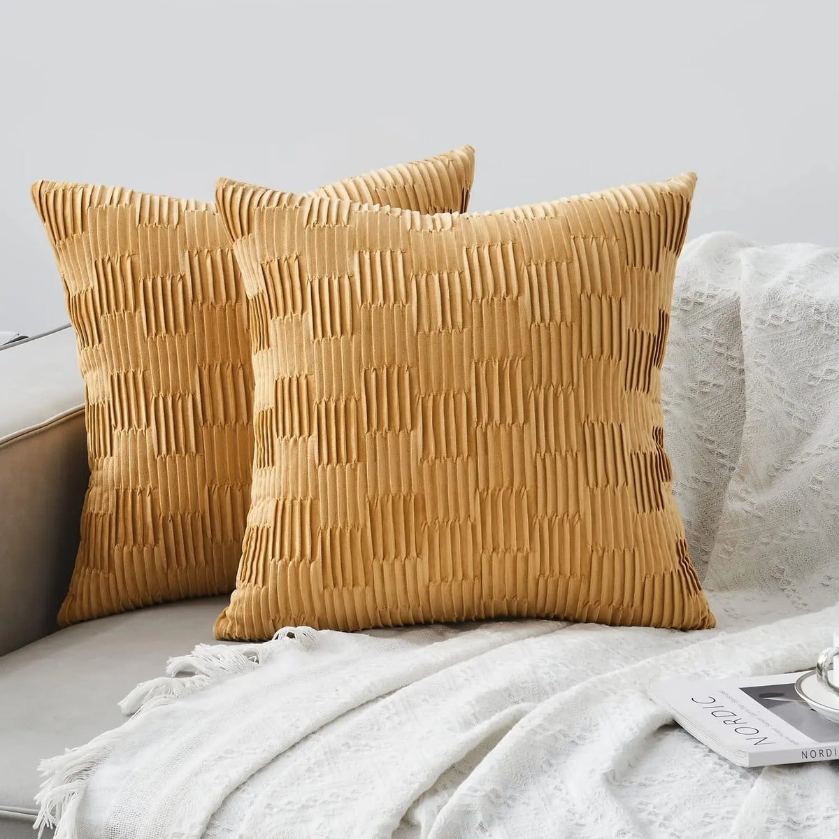 Housse de Coussin Velours ALMA 45 X45cm Without Pillow-W0116 5
