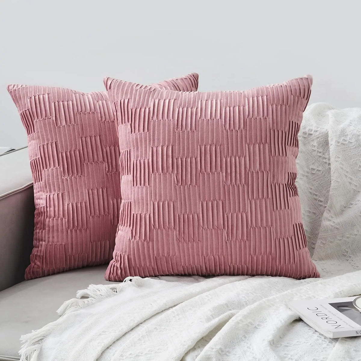 Housse de Coussin Velours ALMA 45 X45cm Without Pillow-W0116 8