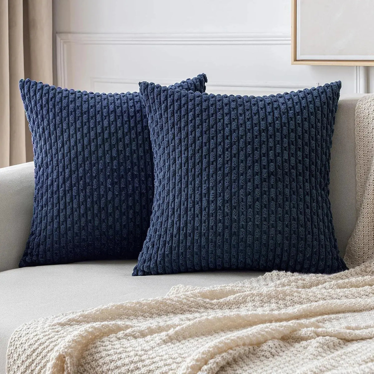 Housse de Coussin Velours Côtelé STRIPEO Housse de France