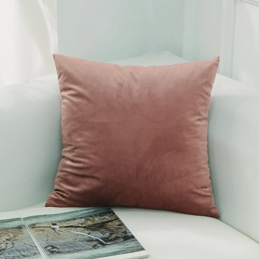 Housse de Coussin Velours FELIO 27Bean Paste-50x50cmWithout Core