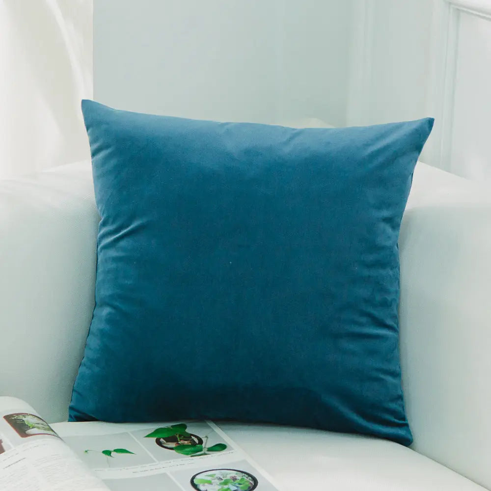 Housse de Coussin Velours FELIO 65Turquoise Blue-30x50cm Without Core
