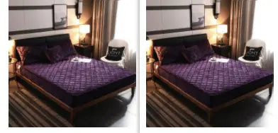 Housse de Matelas Velours Moderne VELOXA Charming Purple-150cmx 190cm set