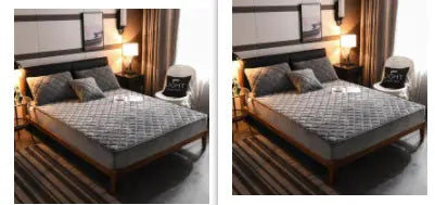 Housse de Matelas Velours Moderne VELOXA Classic Gray-180cmx 220cm set