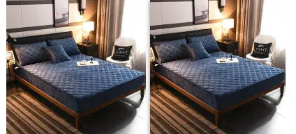 Housse de Matelas Velours Moderne VELOXA Sapphire Blue-150cmx 190cm set