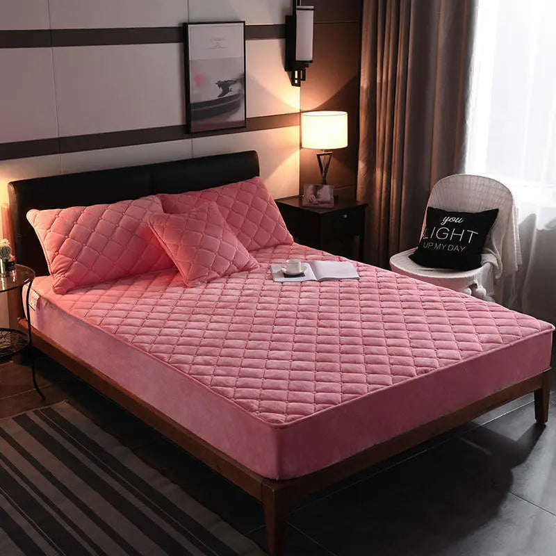 Housse de Matelas Velours Moderne VELZIO Warm Jade-180cmx 220cm