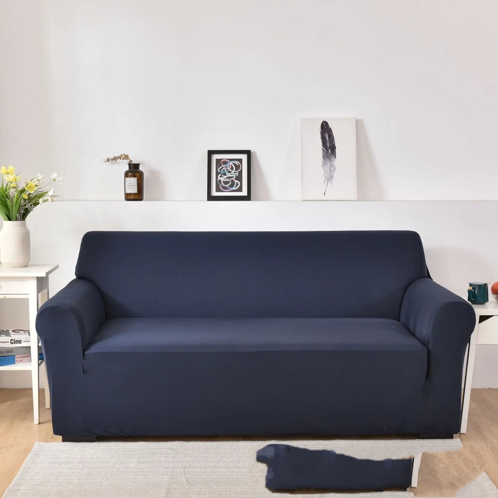 Housse de canapé Antidérapante LEONAX Navy Blue-Single