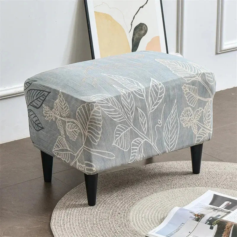 Housse de chaise à ailes imprimées feuilles, housse de fauteuil extensible en Spandex, style nordique amovible, housse de canapé relaxante, housse de protection pour meubles Housse de France