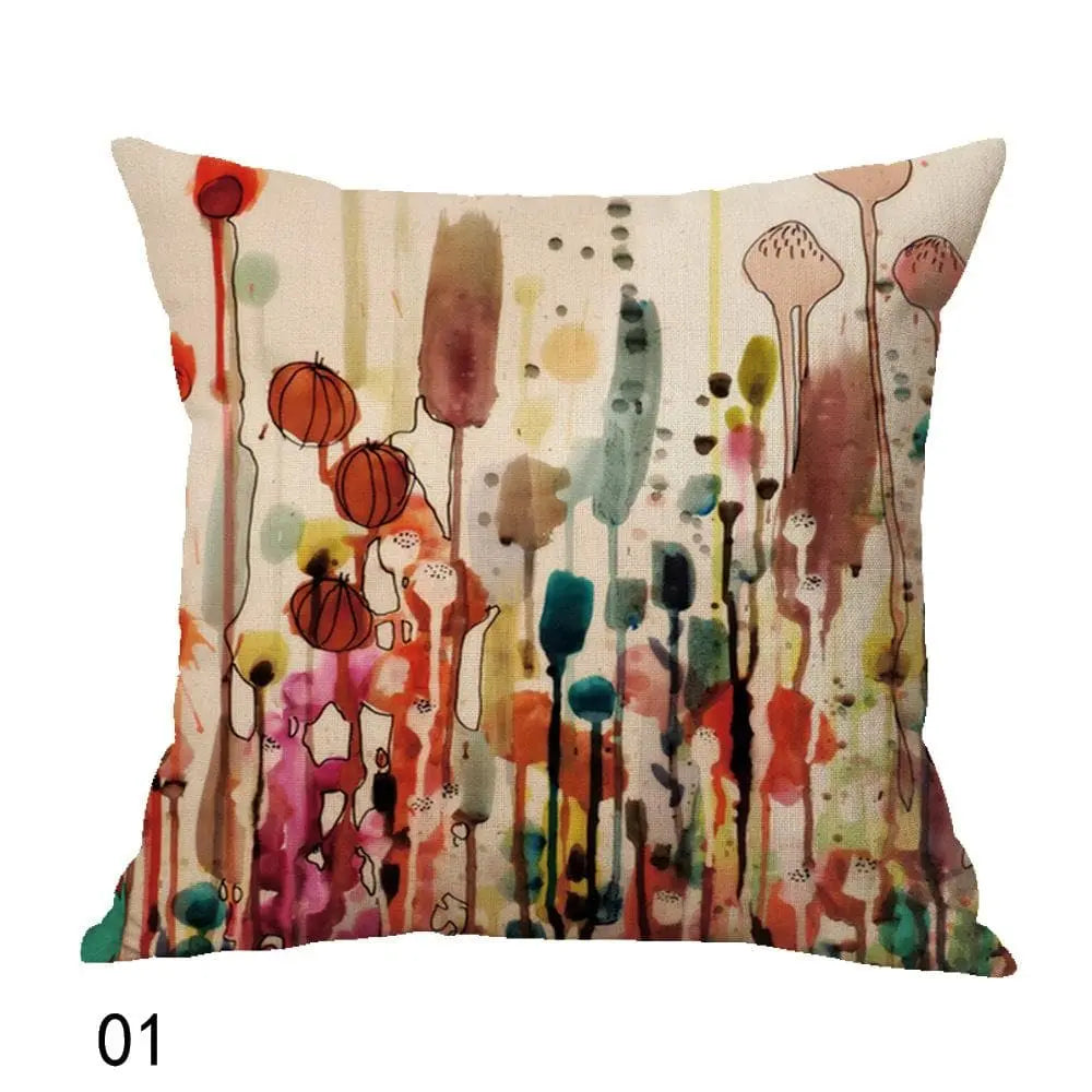 Housse de coussin peint à l'huile des oiseaux - Housse De France