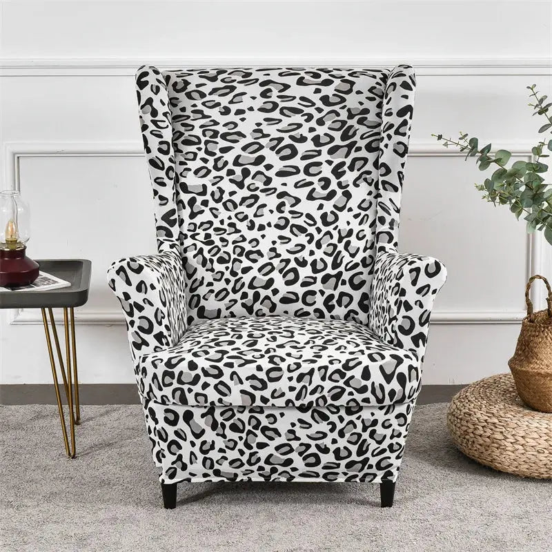 Housse de protection extensible pour fauteuil, fauteuil à ailes de plantes tropicales, en Spandex, style nordique, amovible, pour canapé Housse de France