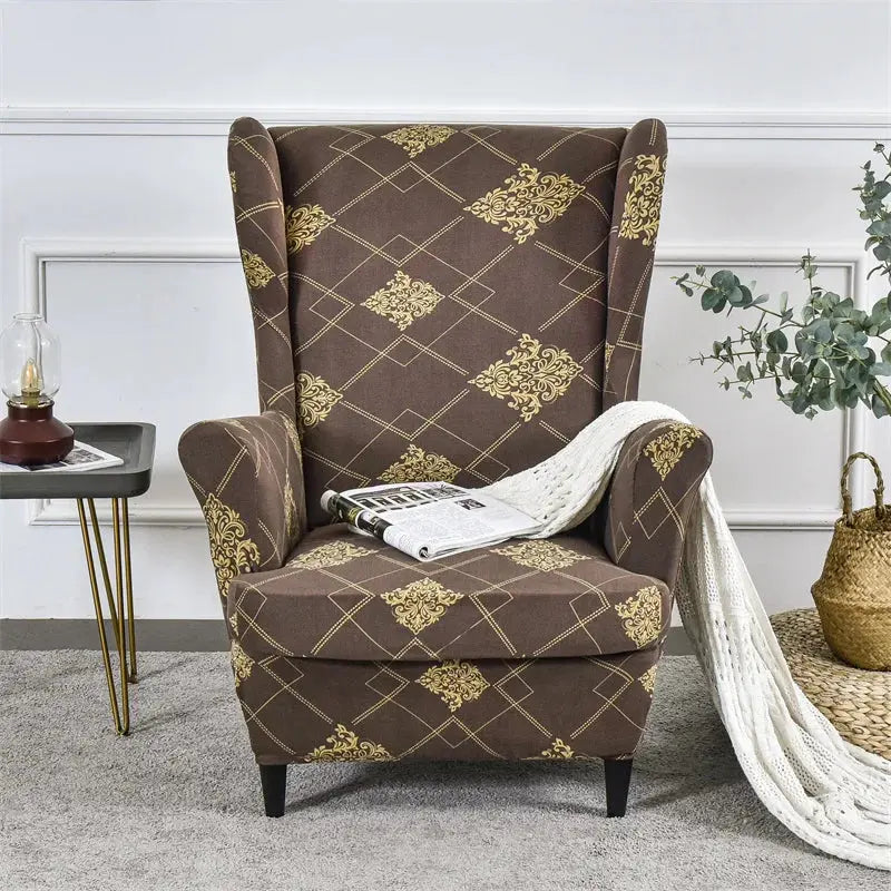 Housse de protection extensible pour fauteuil, fauteuil à ailes de plantes tropicales, en Spandex, style nordique, amovible, pour canapé Housse de France