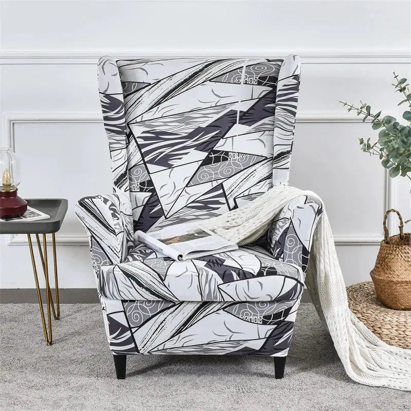 Housse de protection extensible pour fauteuil, fauteuil à ailes de plantes tropicales, en Spandex, style nordique, amovible, pour canapé Housse de France