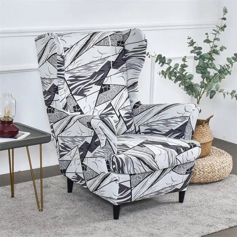 Housse de protection extensible pour fauteuil, fauteuil à ailes de plantes tropicales, en Spandex, style nordique, amovible, pour canapé Housse de France