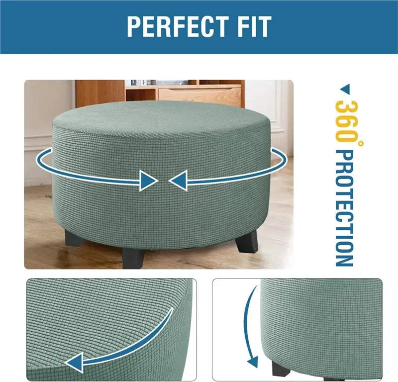 Housse de repose-pieds ronde en Spandex, 1 pièce, protection de repose-pieds élastique en polaire, housse de repose-pieds pour salon et maison Housse de France