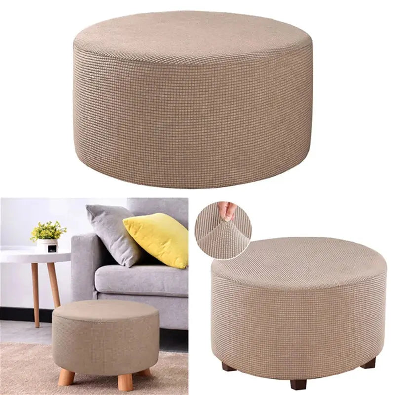 Housse de repose-pieds ronde en Spandex, 1 pièce, protection de repose-pieds élastique en polaire, housse de repose-pieds pour salon et maison Housse de France