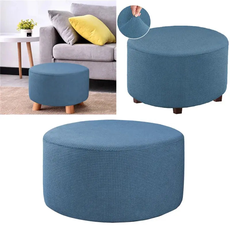 Housse de repose-pieds ronde en Spandex, 1 pièce, protection de repose-pieds élastique en polaire, housse de repose-pieds pour salon et maison Housse de France