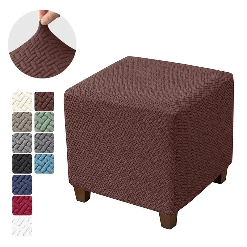 Housse de tabouret ottoman en Jacquard, couvre-pieds carrés élastiques, extensibles, Anti-poussière, tout compris, pour le salon Housse de France