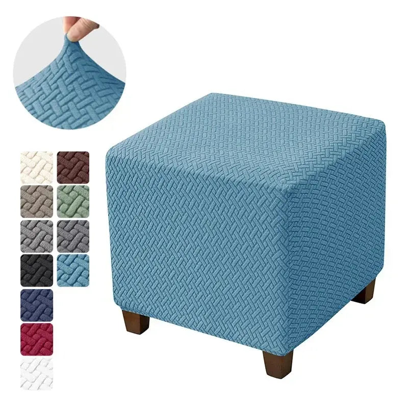 Housse de tabouret ottoman en Jacquard, couvre-pieds carrés élastiques, extensibles, Anti-poussière, tout compris, pour le salon Housse de France