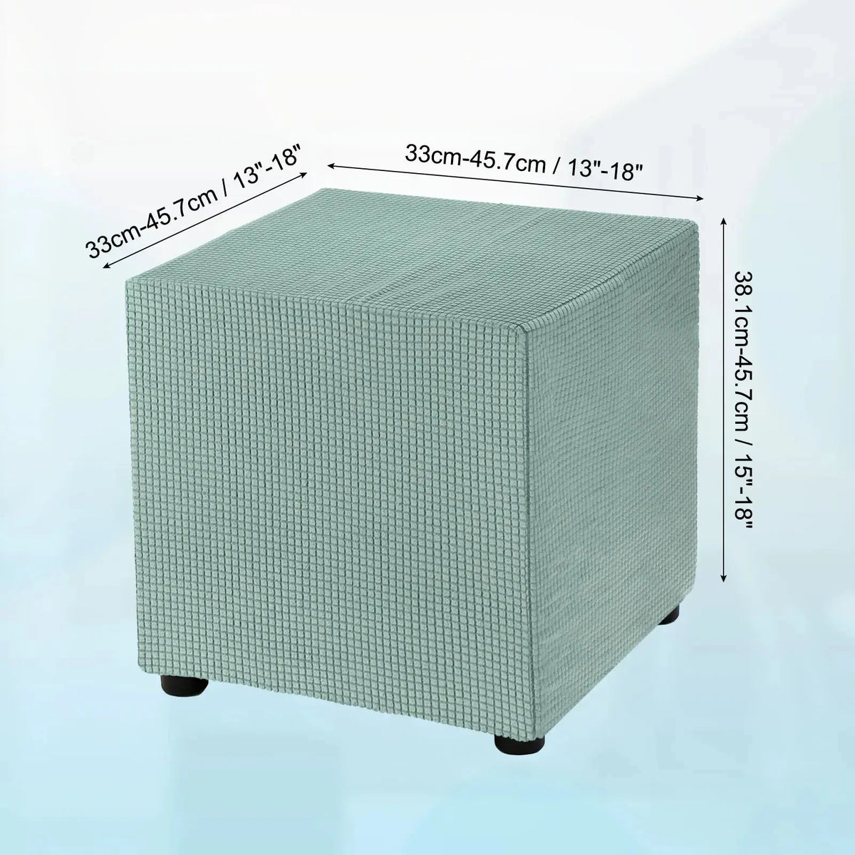 Housse ottomane carrée 18x18x18 ", housse ottomane extensible, tabouret de pied élastique, protection repose-pieds pour salon et chambre à coucher Housse de France