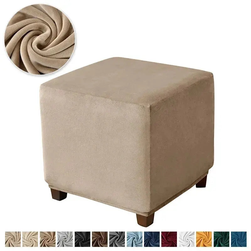 Housses de repose-pieds élastiques en velours doux, étui de protection de meubles, housses de tabouret pouf, maison de salon Housse de France