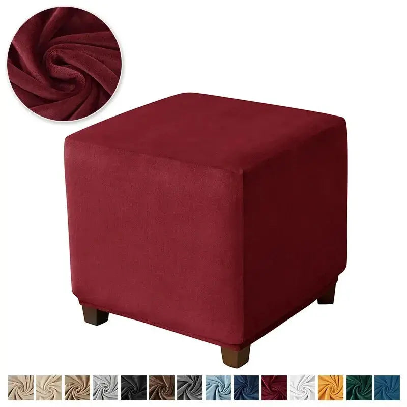 Housses de repose-pieds élastiques en velours doux, étui de protection de meubles, housses de tabouret pouf, maison de salon Housse de France
