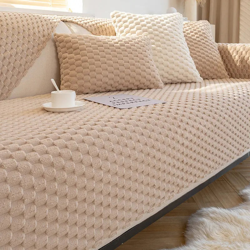 Plaid Canapé Antidérapant Lugano Honeycomb TR Camel-90X90CM