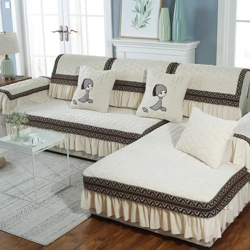 Plaid Canapé Antidérapant SERENO Beige-80X160