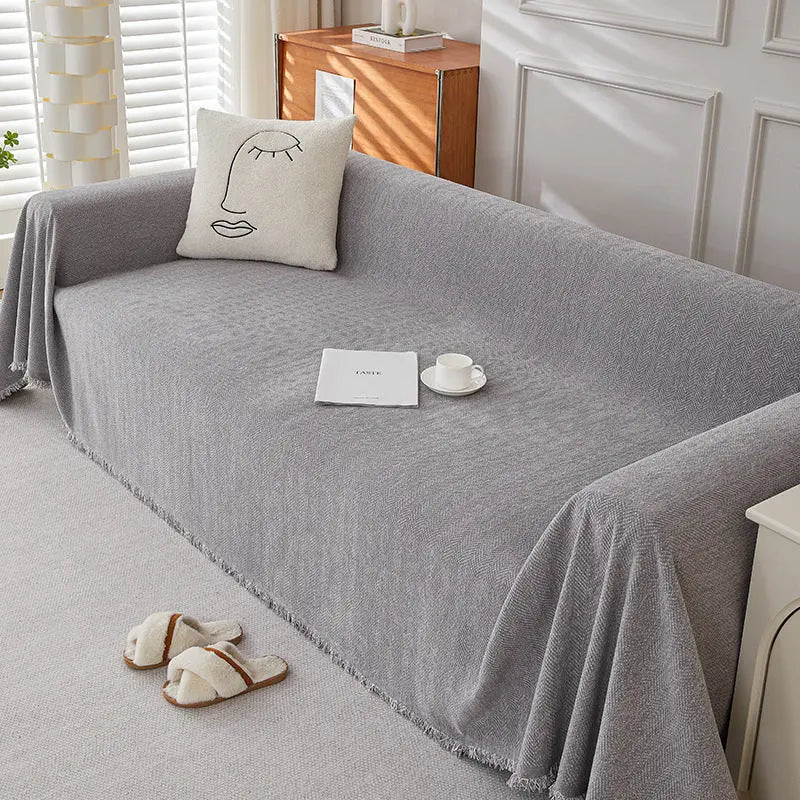 Plaid Canapé Antitache ERENIX Light Gray-180×180cm