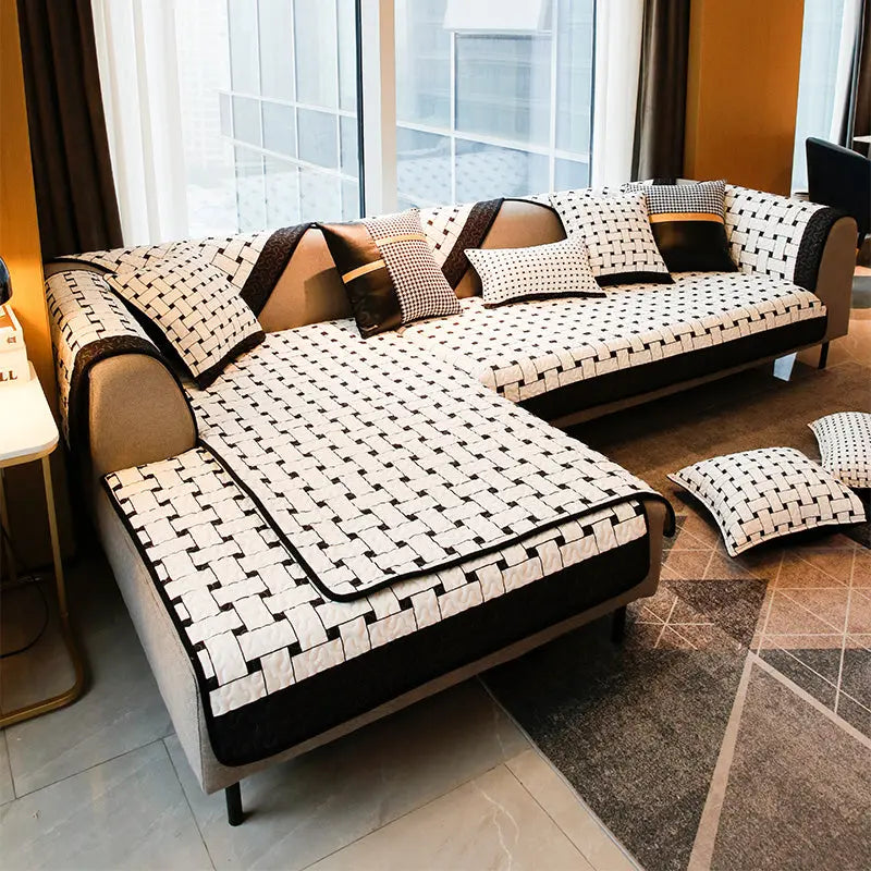 Plaid Canapé Coton Rayè SOFASTYLE Simple weave-110x180CM