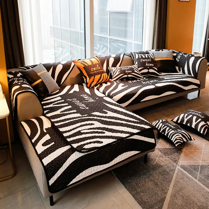 Plaid Canapé Coton Rayè SOFASTYLE Zebra pattern-110x180CM