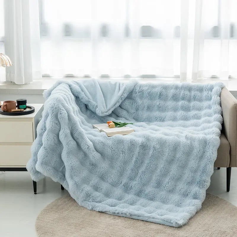 Plaid Canapé Flanelle SOPHIE Light Blue-120x200cm