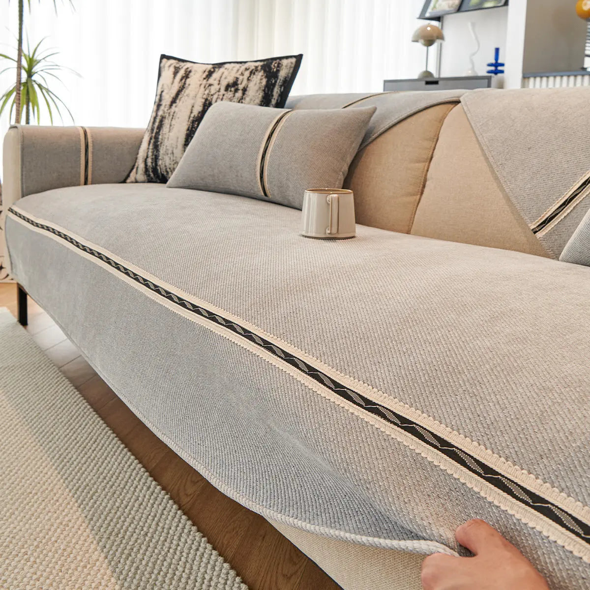 Plaid Canapé Moderne JOLLINE Light Gray-70x210cm