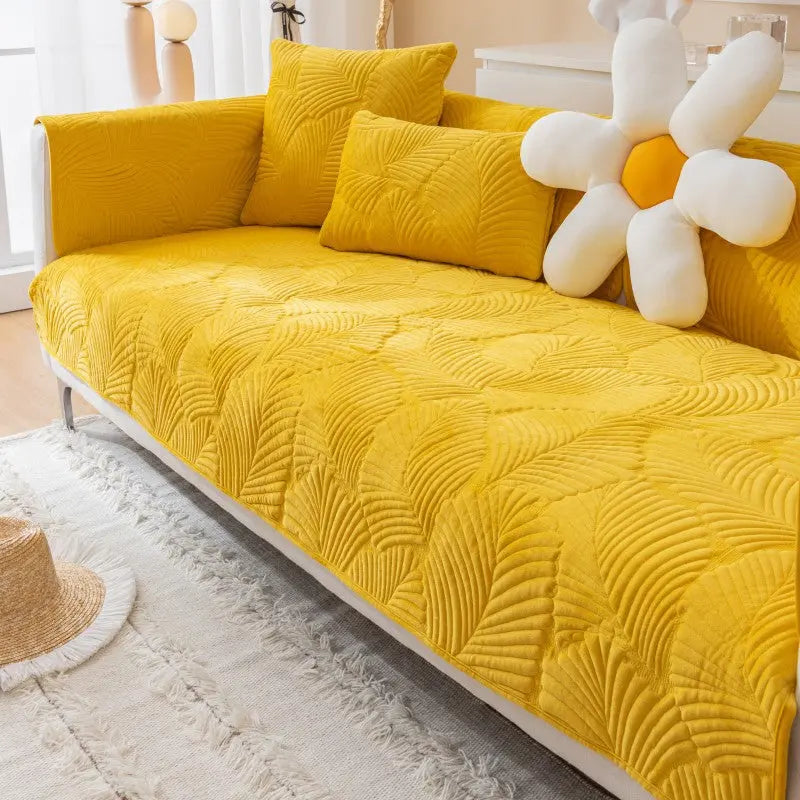 Plaid Canapé Moderne Luxe NORDA Bright Yellow-70X180cm