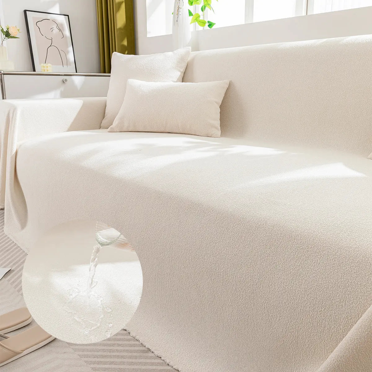 Plaid Canapé Moderne Teddy Beige-180x200cm