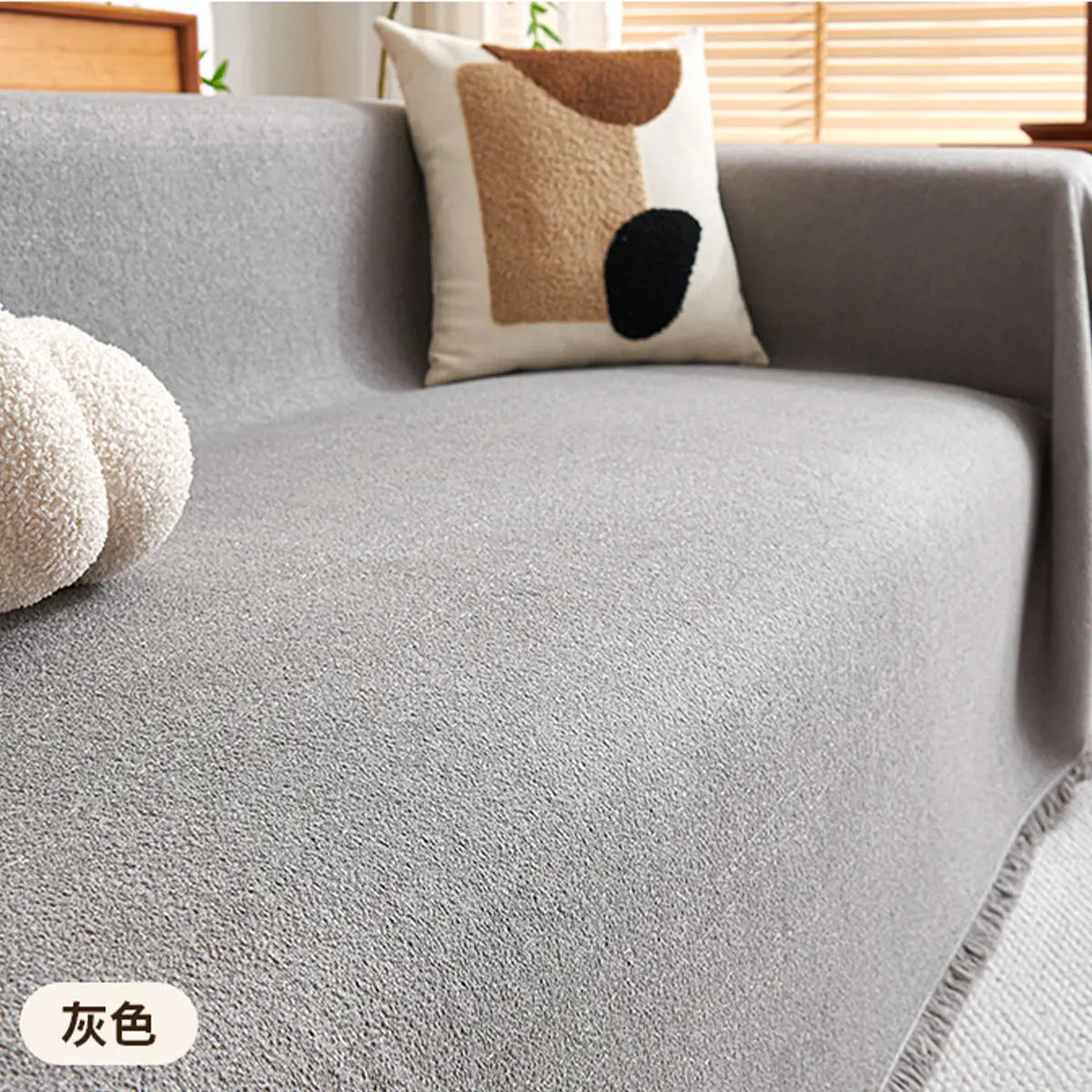 Plaid Canapé Moderne Teddy Gray-180x420cm