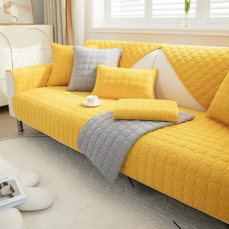 Plaid Canapé Moderne VELICI Yellow-90x90CM