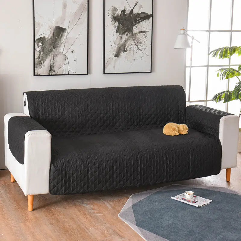 Plaid Canapé Moderne VIVADOW Lattice sofa cover black-Single 55x196
