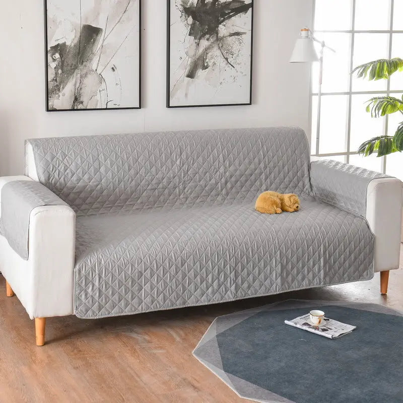 Plaid Canapé Moderne VIVADOW Checkered sofa cover grey-Single 55x196