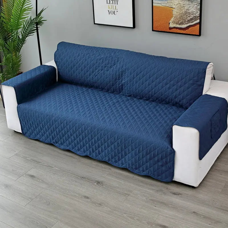 Plaid Canapé Moderne VIVADOW Upgraded sofa cover navy blue-Three people 190x196