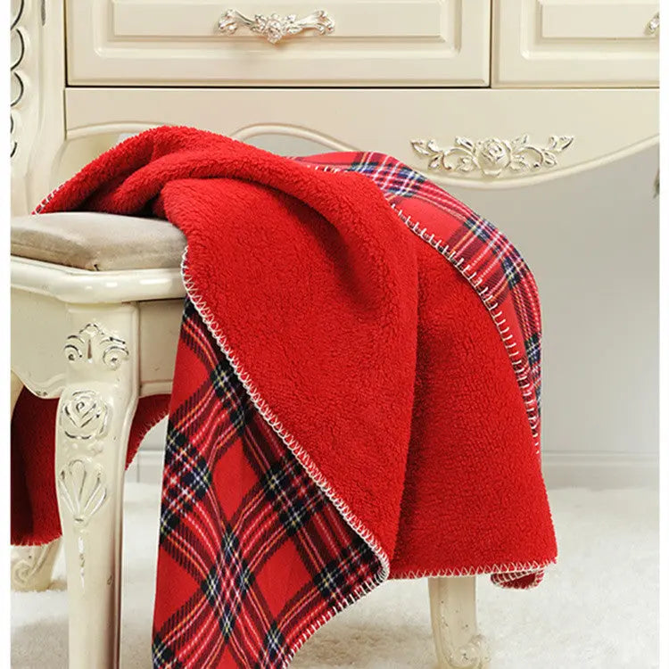Plaid Canapé Réversible SOFAMIX Grey grid on red background-200x160cm