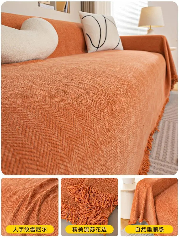Plaid Canapé Chenille PROTECTOR Vitality Orange-180x300cm