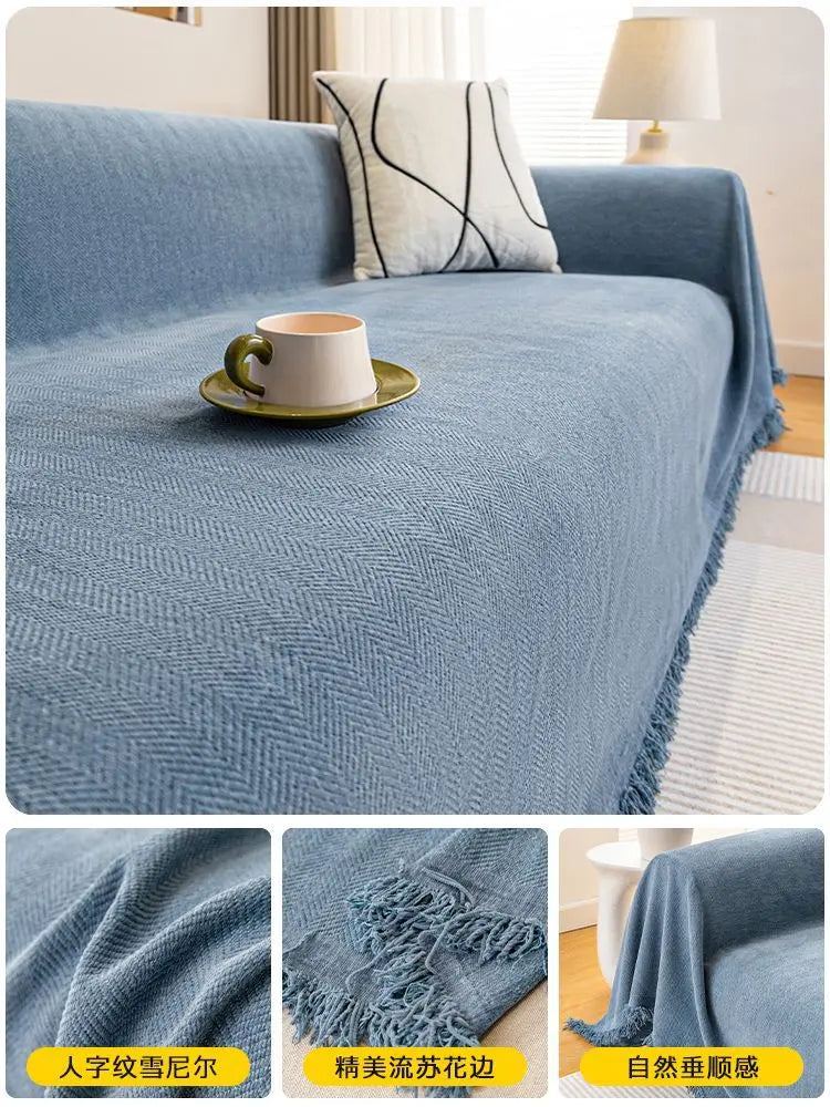 Plaid Canapé Chenille PROTECTOR Lake Blue-180x130cm