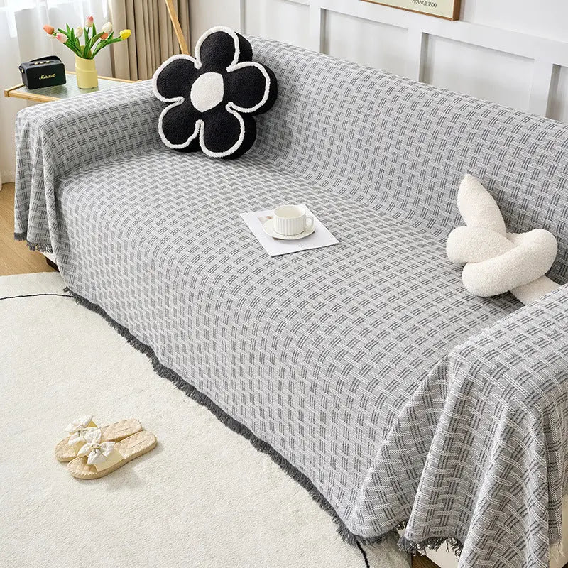 Plaid Canapé Coton Nordic CLOVER Elegant Gray-130x180cm