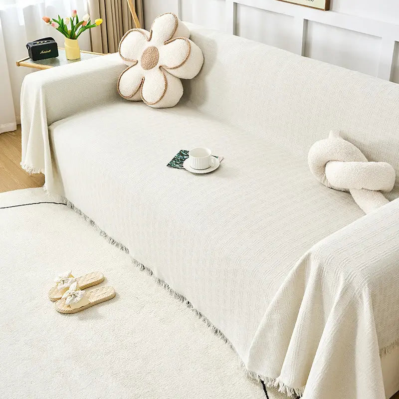 Plaid Canapé Coton Nordic CLOVER Cream Rice-180x180cm