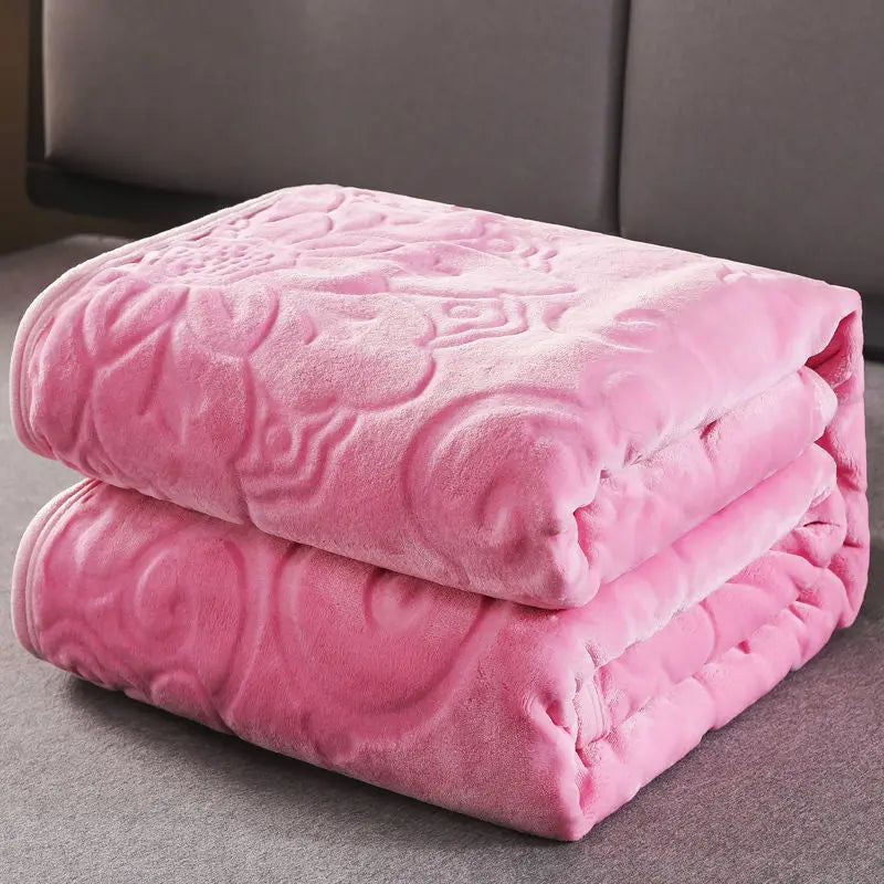 Plaid Canapé Flanelle Moderne ROSILO 180x200cm-Pink
