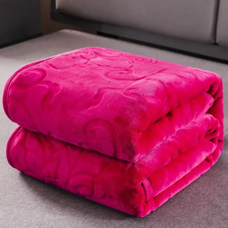 Plaid Canapé Flanelle Moderne ROSILO 230x250cm-Rose red