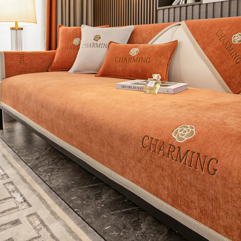 Plaid Canapé Moderne AILON Orange-70x150